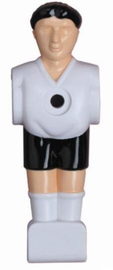 Kickerfigur Kicker Figur Spieler für 16 mm Stangen weiß-schwarz